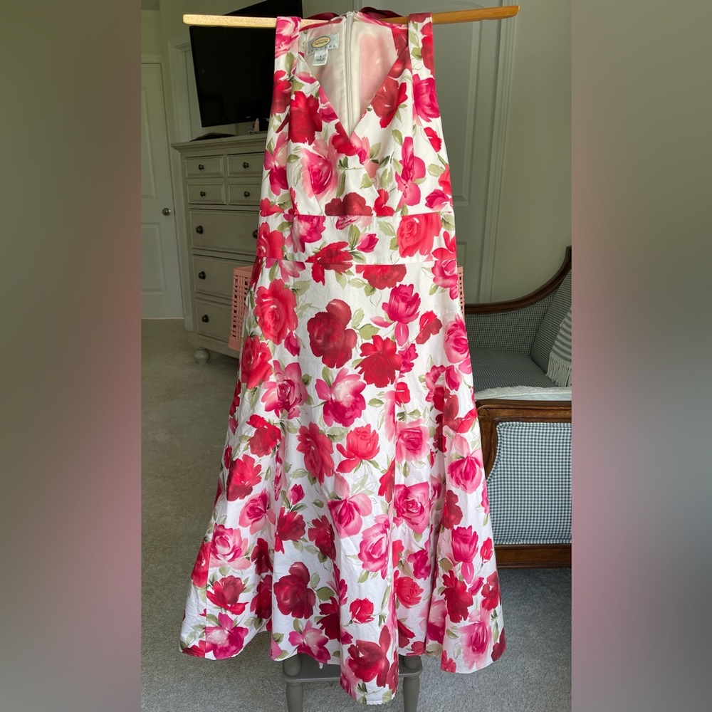 Talbots watercolor rose dress